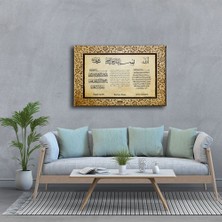 Desenlio Nazar-Bereket-Ayet-El Kürsi ( 3 Ayet ) Ayetli Kanvas Tablo