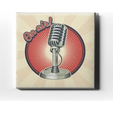 Desenlio Nostalji Mikrofon Canvas Tablo