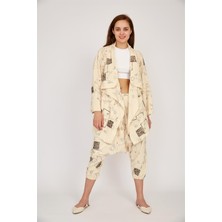 Boho Şalvar Pantolon Asimetrik Ceket Takım