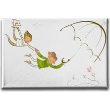 Desenlio Uçan Çocuk Kanvas Tablo