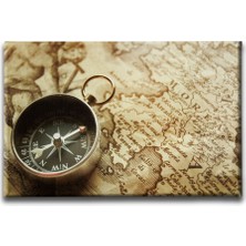 Desenlio Pusula Harita Canvas Tablo