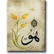 Desenlio Hu Laleli Motifli Hat Tablo