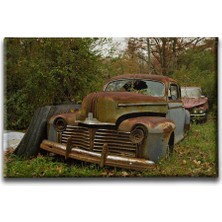 Desenlio Hurda Antika Araba Canvas Tablo