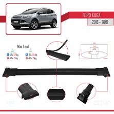 Ford Kuga 2013-2018 Arası ile Uyumlu Fly Model Ara Atkı Tavan Barı Siyah 3 Adet Bar