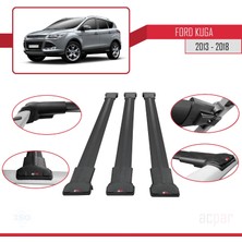 Ford Kuga 2013-2018 Arası ile Uyumlu Fly Model Ara Atkı Tavan Barı Siyah 3 Adet Bar