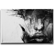 Desenlio Siyah  Beyaz  Canvas Tablo