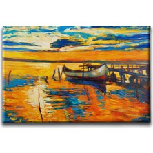 Desenlio Kıyı Yağlı Boya Kanvas Tablo