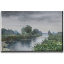 Desenlio Irmak Yağlı Boya Kanvas Tablo