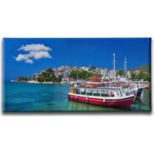 Desenlio Sahil Panoramik Kanvas Tablo