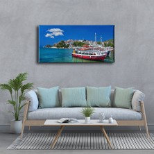 Desenlio Sahil Panoramik Kanvas Tablo