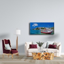 Desenlio Sahil Panoramik Kanvas Tablo