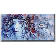 Desenlio Woman Panoramik Kanvas Tablo