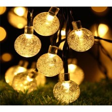 Bonibbo Kristal Top LED Işık 5 Metre 30 Ledli Şeffaf Kablolu Gün Işığı Pilli Dekoratif Aydınlatma