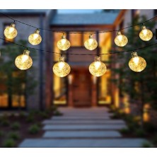 Bonibbo Kristal Top LED Işık 5 Metre 30 Ledli Şeffaf Kablolu Gün Işığı Pilli Dekoratif Aydınlatma