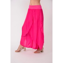 Kadın Asimetrik Kapaklı Ipek Şalvar Pantolon