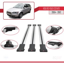 Volvo V50 2004-2012 Arası ile Uyumlu Fly Model Ara Atkı Tavan Barı Gri 3 Adet Bar