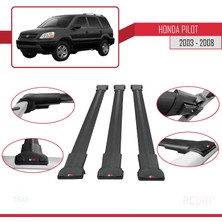 Honda Pilot 2003-2008 Arası ile Uyumlu Fly Model Ara Atkı Tavan Barı Siyah 3 Adet Bar