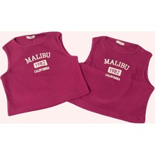 Azel Fashion Malibu Baskılı Crop