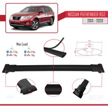 Acpar Nissan Pathfinder (R52) 2013-2020 Arası ile Uyumlu Fly Model Ara Atkı Tavan Barı Siyah 3 Adet Bar