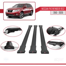 Acpar Nissan Pathfinder (R52) 2013-2020 Arası ile Uyumlu Fly Model Ara Atkı Tavan Barı Siyah 3 Adet Bar