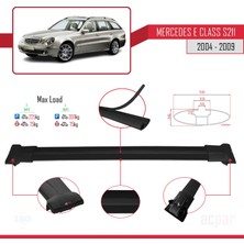 Mercedes E Class S211 2004-2009 Arası ile Uyumlu Fly Model Ara Atkı Tavan Barı Siyah 3 Adet Bar