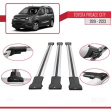 Toyota Proace City 2019 ve Sonrası ile Uyumlu Fly Model Ara Atkı Tavan Barı Gri 3 Adet Bar