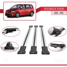 Volkswagen Touran 2010-2015 Arası ile Uyumlu Fly Model Ara Atkı Tavan Barı Gri 3 Adet Bar