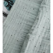 Montefair Organik Çok Amaçlı 80 x 80 cm Müslin Çocuk ve Bebek Örtüsü Mint Yeşili Nokta Desenli Battaniye