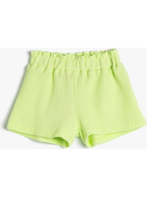 Koton Basic Şort Beli Lastikli Pamuklu Dokulu