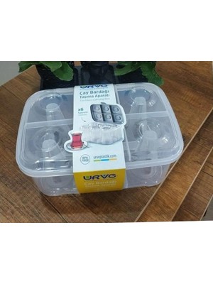 abnturk Piknik Çay Bardağı Taşıma Kutusu 6 Bardak Kapasiteli BPA İçermeyen Plastik