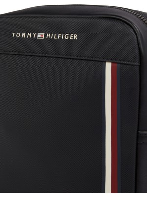 Tommy Hilfiger Siyah Erkek Postacı Çantası Th Pıque Pu Mını Reporter