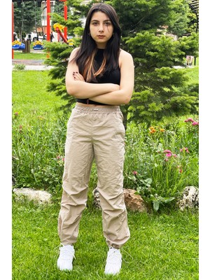 Asortix Çocuk Unisex Paçaları Elastik Jogger Paraşüt Kumaş PANTOLON-PNT-0031