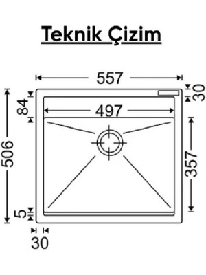 Nurka Granit Mutfak Evyesi Siyah