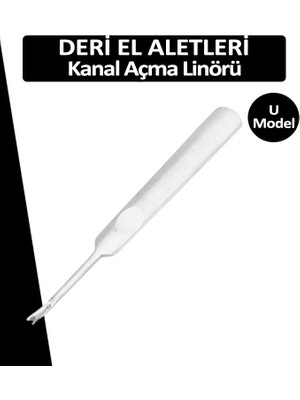 Dopar Kanal Açma Bıçağı Linör (9,5 Cm) Deri El Aleti U + V 2li Set