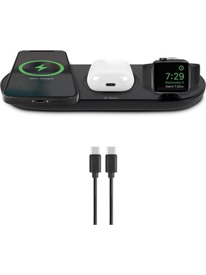 ttec AirCharger Trio 3’ü 1 Arada iPhone + Apple Watch + AirPods Kablosuz Hızlı Şarj Aleti-Siyah