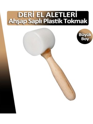Dopar Ahşap Saplı Plastik Tokmak (Çekiç) Deri El Aleti Büyük Boy