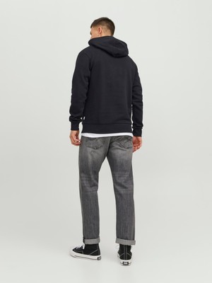 Jack & Jones Yazı Baskılı Içi Şardonlu Kapüşonlu Erkek Sweatshirt 12233599