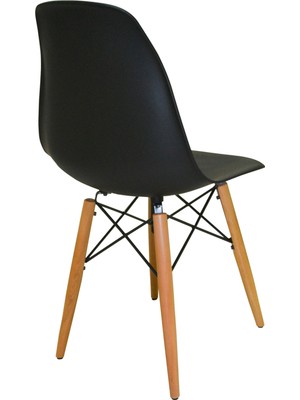 Woodesk Luna Ağaç Ayaklı Siyah Eames Sandalye SND3006-SYH