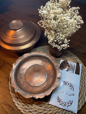 Kidspartim Gümüş Yaldızlı Beyaz Arapça Afiyet Olsun Cepli Peçete 12 Lı 40X40