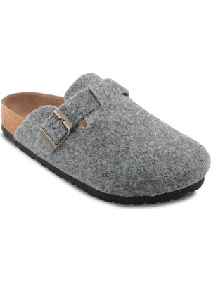 Slazenger LEO Kadın Gri Keçe Ev Terliği Hafif Yapı ve Konforlu Tasarım