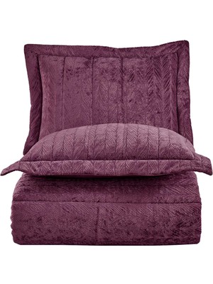 Elart Velvet Kadife Comfort Set Modern Uyku Seti Tek Kişilik Mürdüm 2 Parça