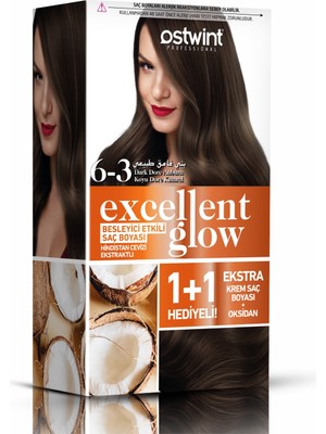 Ostwint Excellent Glow 1+1 Li Saç Boyası Seti No.6.3 Koyu Kumral Dore
