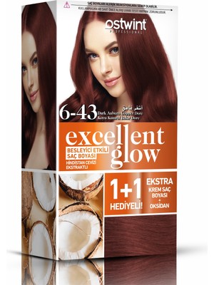 Ostwint Excellent Glow 1+1 Li Saç Boyası Seti No.6.43 Koyu Kumral Bakır Dore