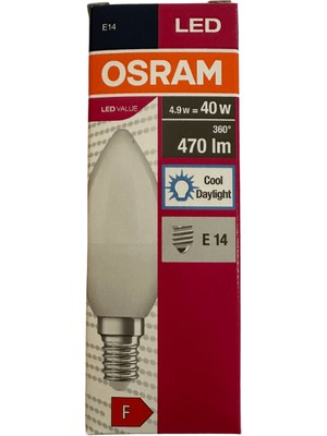 Osram 4.9W 40W E14 Duy 6500K Beyaz 5 Adet