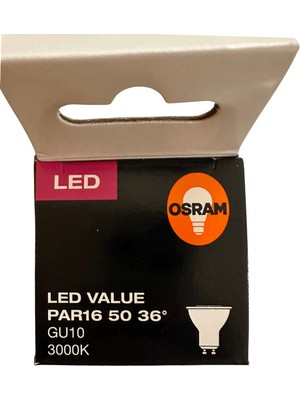 Osram PAR16 4.5W 50W GU10 Duy 3000K Sarı 10 Adet