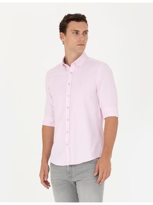 Pierre Cardin Erkek Pembe Slim Fit Uzun Kollu Gömlek 50275815-VR041