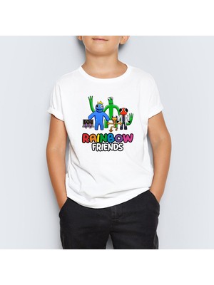 Morinna Rainbow Friends Roblox Baskılı Unisex Çocuk Tişört T-Shirt Mr-04