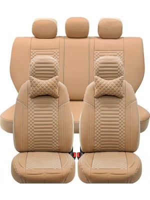 volkswagen Passat B6 Lüx Full Deri Oto Koltuk Kılıfı Ön Arka Takım (Giydirme Tip) Bej