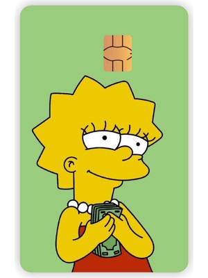 Quart Aksesuar Lisa Simpson Kart Kaplama Sticker Kart Etiketi