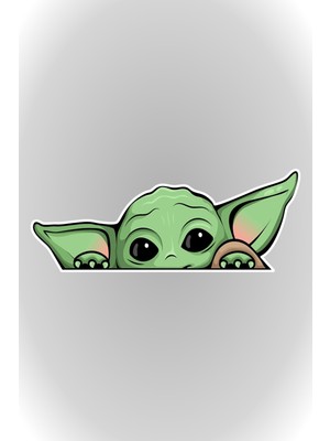 Quart Aksesuar 16 x 6 cm Yoda Sticker Araba Laptop Oto Motor Sticker